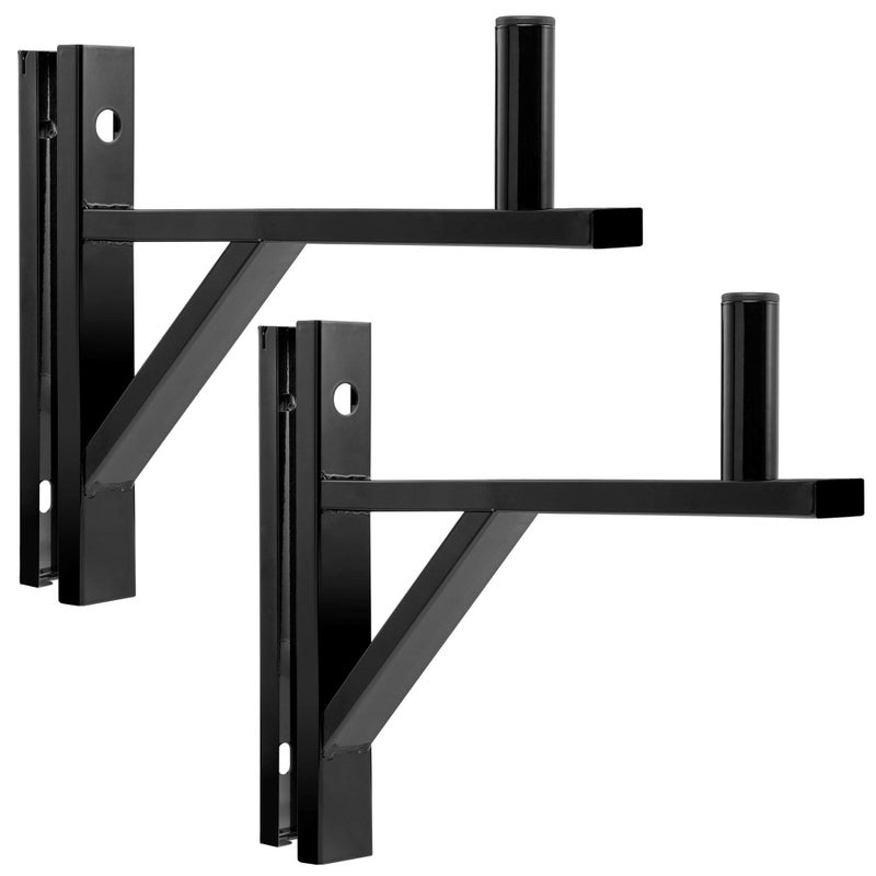 LyxPro Wall Mount Speaker Bracket for Professional Audio PA Speaker Holder Set of 2 Pair Heavy Duty Metal Supports 90 Lbs. Weight Capacity Interchangeable Posts Black - LYXWSB15B - Image 1
